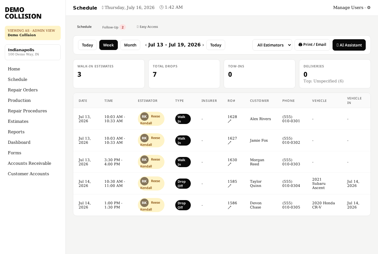 Scheduling in Command Center